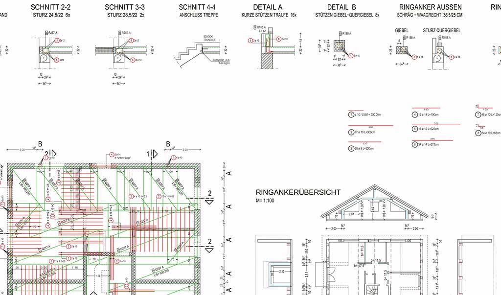 Werkplanung Detail – Bewehrungsplan Massivbau Landkreis Ebersberg
